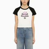 Logo Print White Raglan T-Shirt