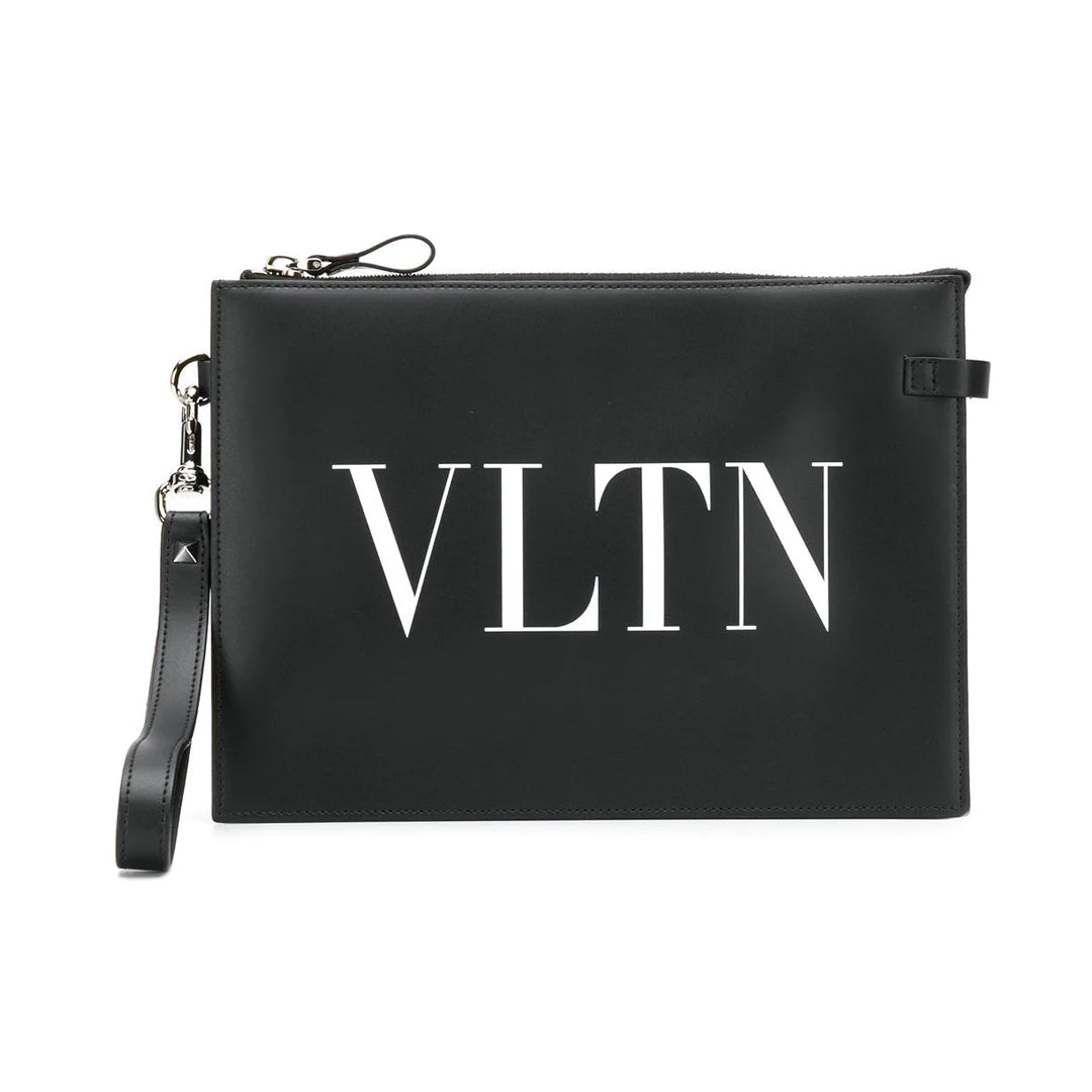 VLTN logo-print clutch bag, Valentino Garavani