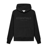 Logo Print Jet Black Hoodie
