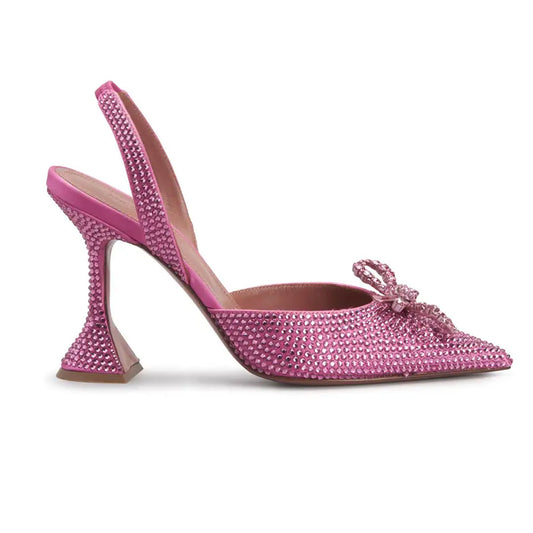Crystal Rosie 95 Pink Slingback Pumps