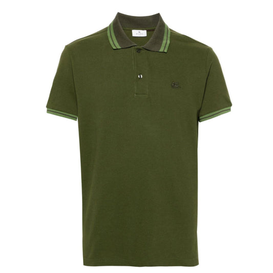 Logo Embroidered Green Polo-Shirt