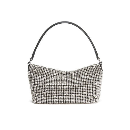 Diamante Small Silver Hobo Bag