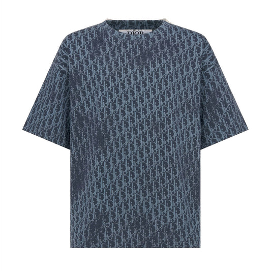 Kids Oblique Faded Effect Bleu T-Shirt