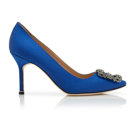 Hangisi Blue Satin 90mm Pumps