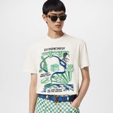 LV Initiales Blue Damier Reversible Belt