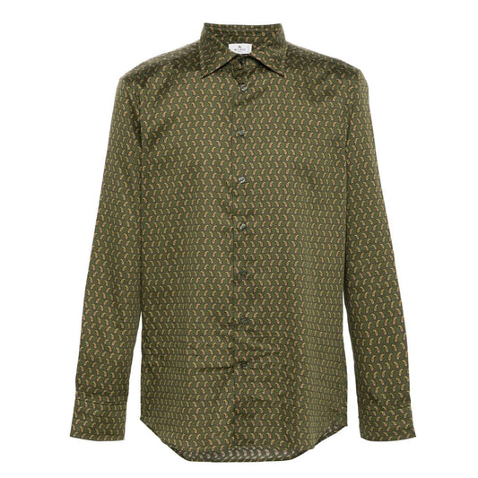 Paisley Print Green Shirt