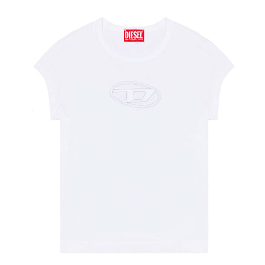 Logo Embossed White T-Shirt