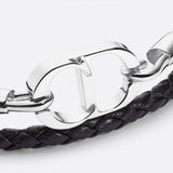 CD Logo Plaque Braided Bracelet