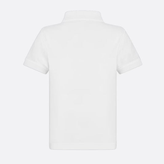 Kids CD Embroidered White Polo-Shirt