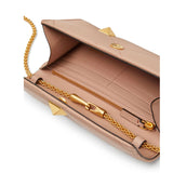 Roman Stud Chain Beige Shoulder Bag