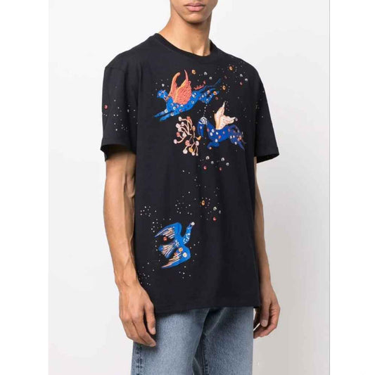 Cosmos Print Black T-Shirt