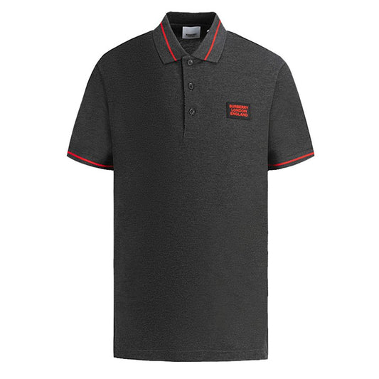 Logo Patch Charcoal Melange Polo-Shirt