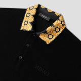 Baroque Collar Black Polo-Shirt