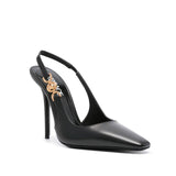 Medusa Plaque 120mm Black Slingback Pumps