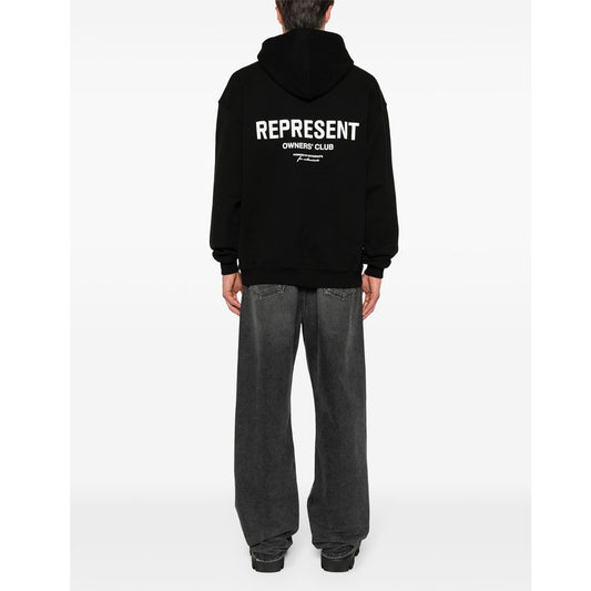 Logo Print Black Hoodie