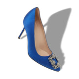 Hangisi Blue Satin 90mm Pumps