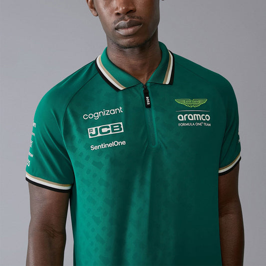 Logo Print Green Polo-Shirt