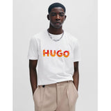 Fire Logo Print White T-Shirt
