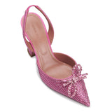 Crystal Rosie 95 Pink Slingback Pumps