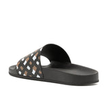 Reese Logo Print Black Slides