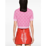 Jacquard Wool Pink Polo-Shirt