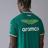 Logo Print Green Polo-Shirt