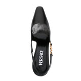 Medusa Plaque 120mm Black Slingback Pumps