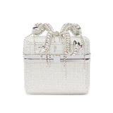 Iridescent Rhinestone Silver Vanity Bag