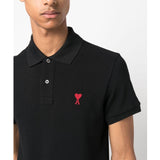 Logo Embroidered Black Polo-Shirt