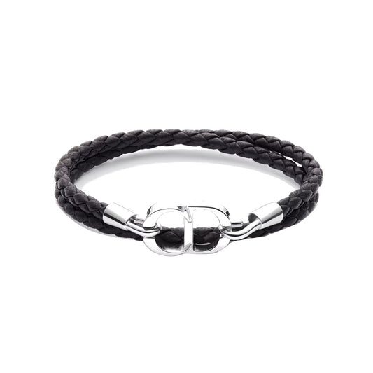 CD Logo Plaque Braided Bracelet