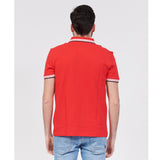 Logo Print Red Collar Red Polo-Shirt