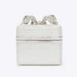 Iridescent Rhinestone Silver Vanity Bag