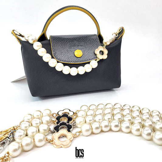 Pink Flower Pearl Chain Straps
