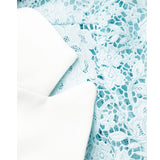 Blue Cord Lace Midi Dress