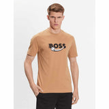 Tennis Club Logo Embroidered Brown T-Shirt