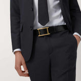 Gold Buckle Tank Black/Brown 3.5cm Reversible Belt