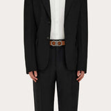 Gancini Orange/Black Reversible Belt