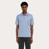 Jacquard Pocket Detail Blue Polo-Shirt