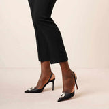 Camelia Black Velvet 90mm Slingback Pumps