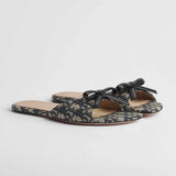 Oblique Deep Blue Bow Slides