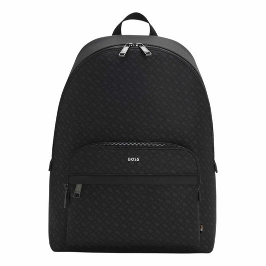 Monogram Foil Embossed Black Backpack