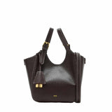Ines Padlock Dark Brown Tote Bag