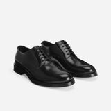 Brushed Leather Black Derby Shoes