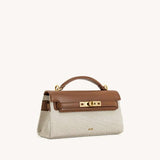 Noor Top Brown Canvas Handle Bag