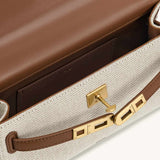 Noor Top Brown Canvas Handle Bag
