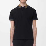 Baroque Collar Black Polo-Shirt