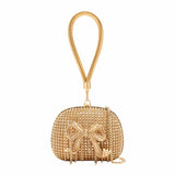 Crystal Top Handle Gold Clutch Bag