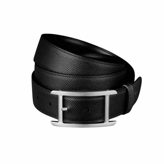 Silver Buckle Tank Black Reversible Belt