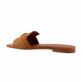 Summer Charms Suede Brown Slides