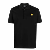 Medusa Embroidered Black Polo-Shirt